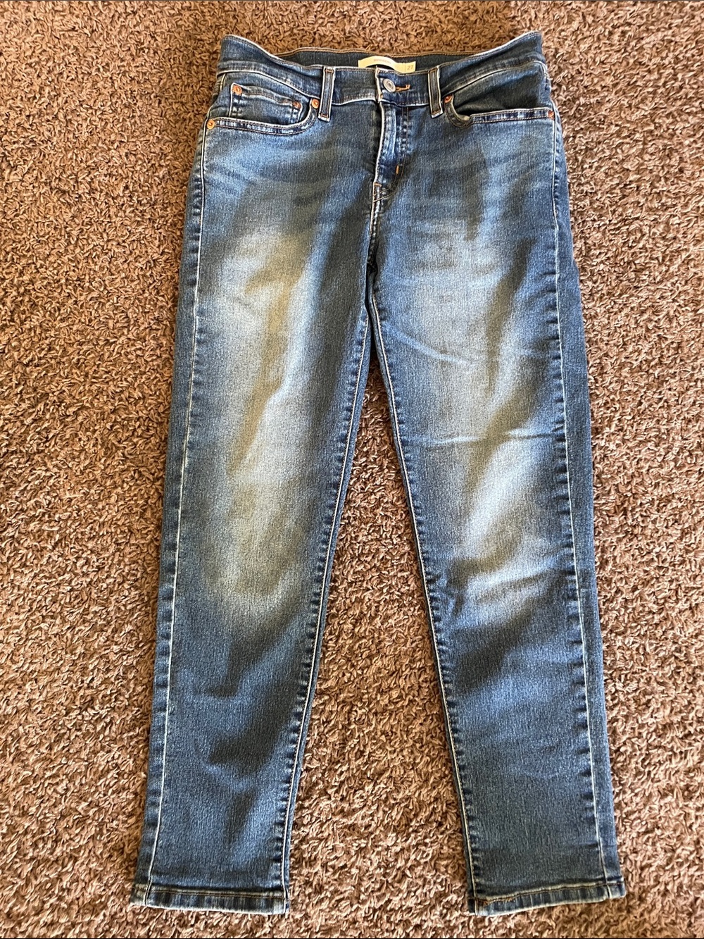 Levi's Boyfriend Jeans in Dark Blue Denim Fitted Style Size 27